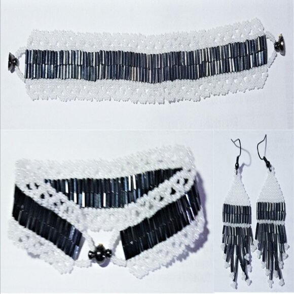Black White Seed Bead Set - Picture 1 of 4